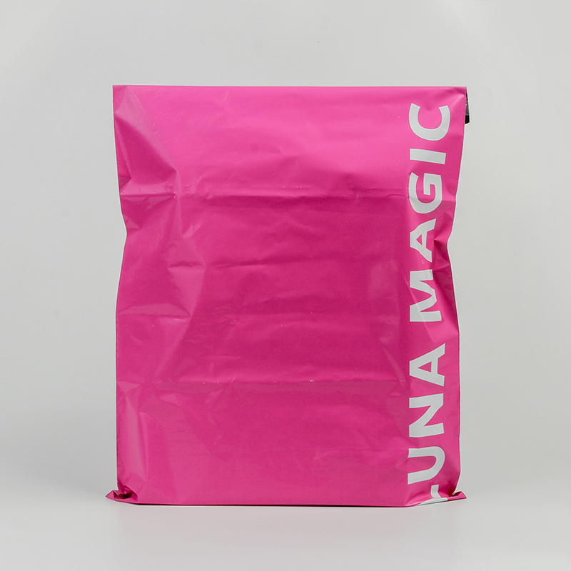 تخصيص الساخنة الوردي ذاتية اللصق مستحضرات التجميل التعبئة والتغليف البلاستيكية حقيبة الشحن